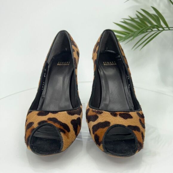 Stuart Weitzman Pumps Women's Size 8.5 M Brown Pony Hair Wedge Slip On Shoes - Picture 5 of 15